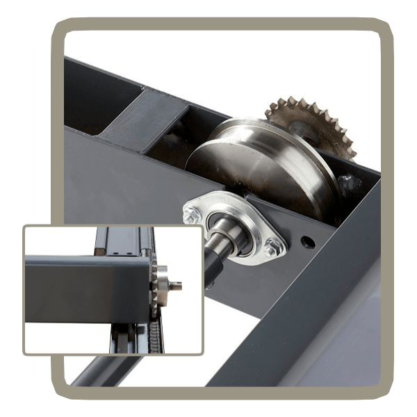 Système d'entrainement de nos rayonnages mobiles